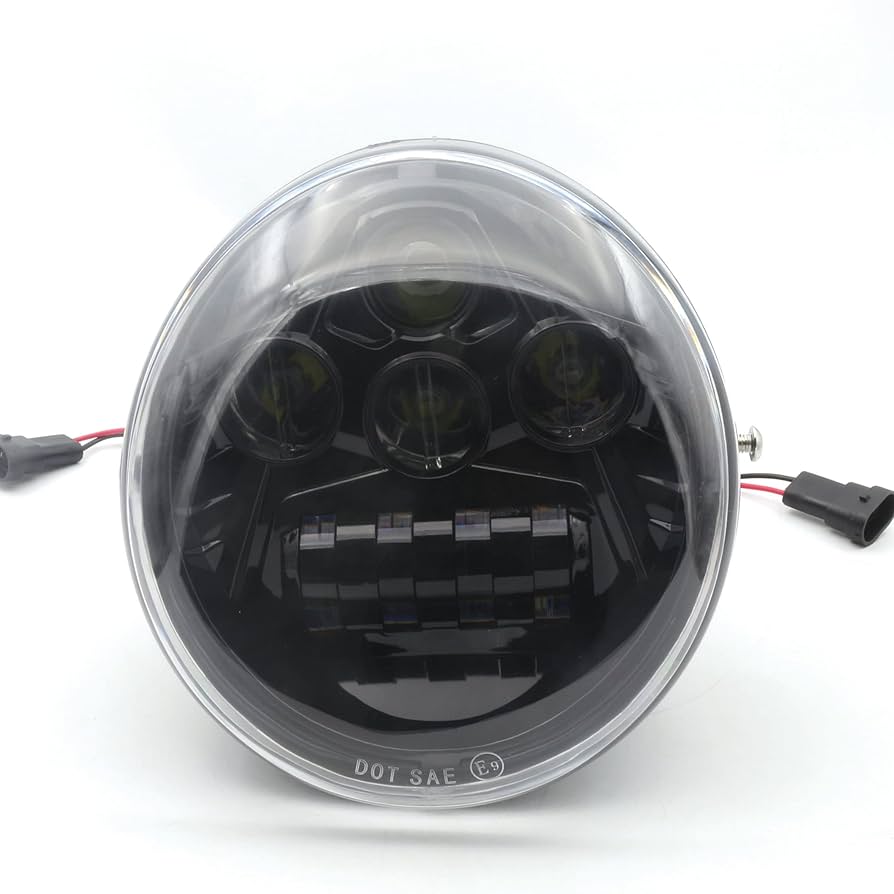 Amazon.com: Black LED Protector Headlight Fit for Harley